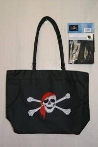 Pirate Skull with Red Hat Beach Bag