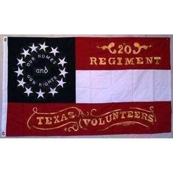 20th Regiment Texas Volunteers Cotton Flag 3 x 5 ft.