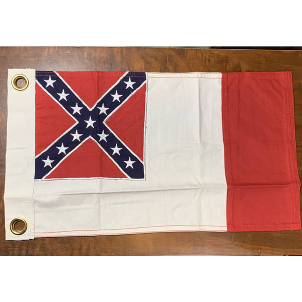 3rd National Confederate Flag - CSA - cotton - 12 X 18 inch with grommets