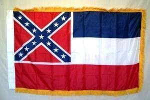 Mississippi State Flag - Polyester Printed - 3 x 5 ft. with Fringes