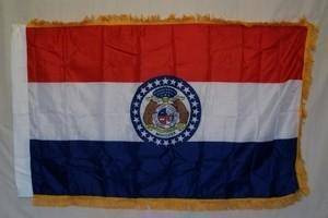 Missouri Nylon Printed Flag 3 x 5 ft. with Fringes