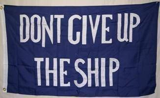 3x5 Commodore Perry Flag  2 ply Nylon Embroidered Don't Give up the Ship