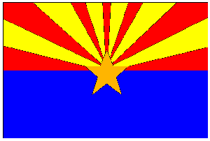 Arizona Flag 4 X 6 inch on stick