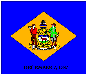 State of Delaware Flag 12 x 18 inch on Stick