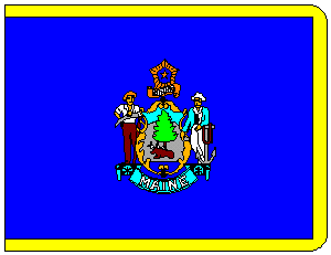 State of Maine Flag 4 X 6 inch on stick