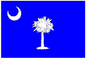 State of South Carolina Flag 4 X 6 inch on stick