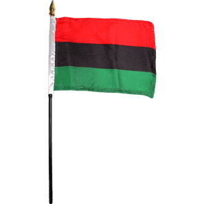 African-American Flag (UNIA Flag) 4x6 inch on stick