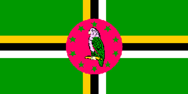 Dominica Flag 12 x 18 inch on Stick