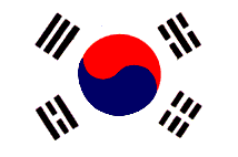South Korea Flag 4 X 6 inch on stick