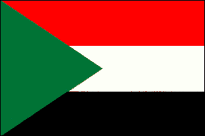 Sudan Flag 4 X 6 inch on stick