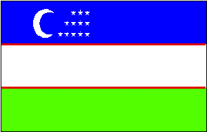 Uzbekistan Flag 4 X 6 inch on stick