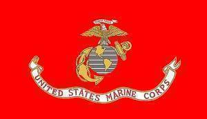 USMC - Marine Corps Flag 12 x 18 inch on Stick