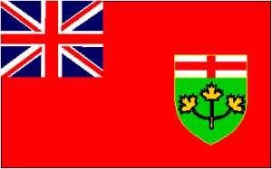 Ontario Flag (Canada) 4 X 6 inch on stick