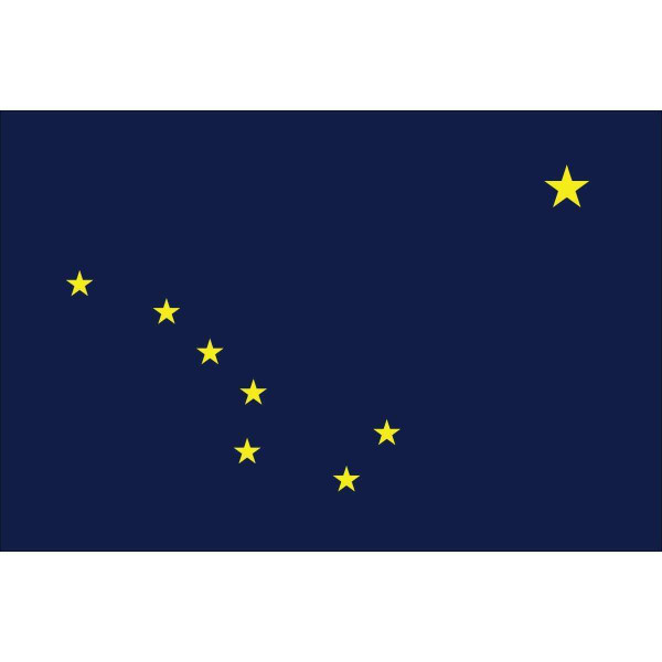Alaska 3 x 5 Nylon Dyed Flag (USA Made)