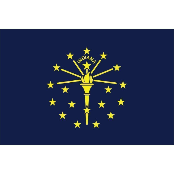 Indiana 3 x 5 Nylon Dyed Flag (USA Made)
