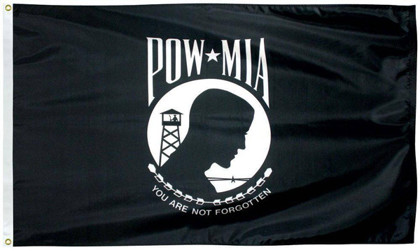 POW/MIA Flag 3x5,2x3,12x18 Poly Single Face (Made in America)