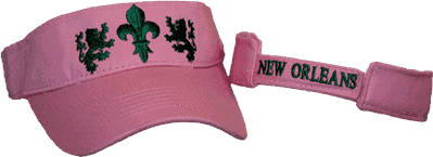 Fluer De Lis Pink and Green Visor