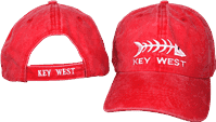 Key West Fish Bones Faded Red Cap