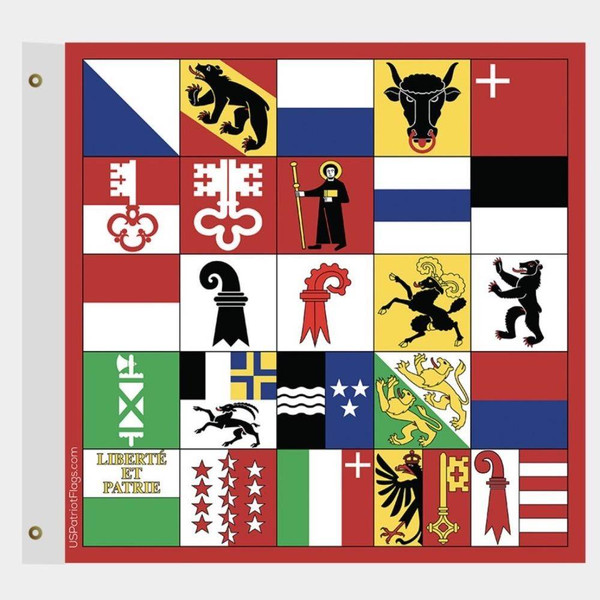 Switzerland 25 Cantons 4x4 Ft Made in USA
