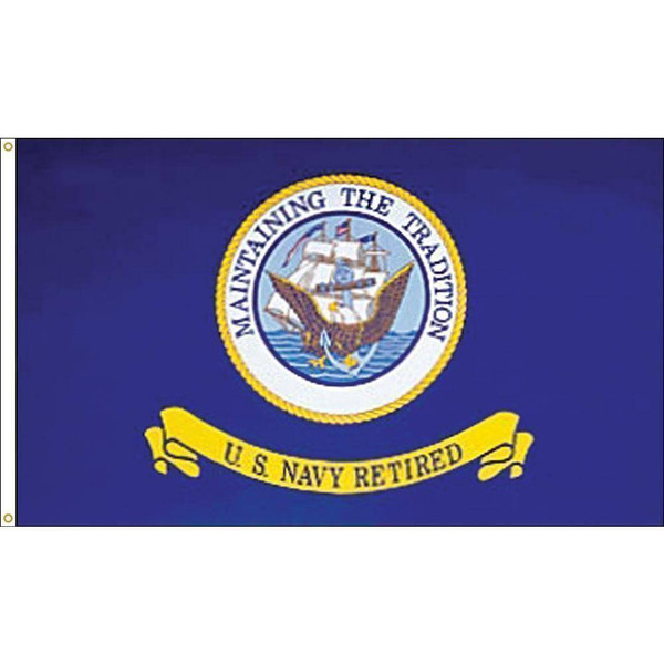 US Navy Retired 3 x 5 E-Poly Flag With Grommets