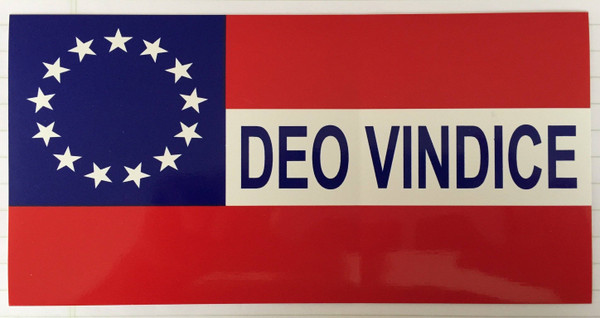 Confederate Stars and Bars Deo Vindice Bumper Sticker