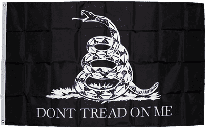 Gadsden Flag Double sided Black & White Tactical Flag Nylon 3x5 ft.