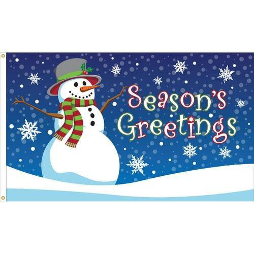 Seasons Greetings Flag - Outdoor Commercial - 3x5 Nylon Printed Made in USA