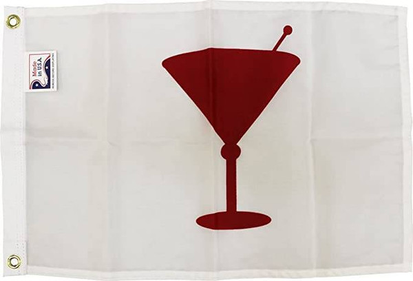 Cocktail Time - Novelty Boat Flag - Outdoor Commercial - 12x18" Nylon Printed Made in USA