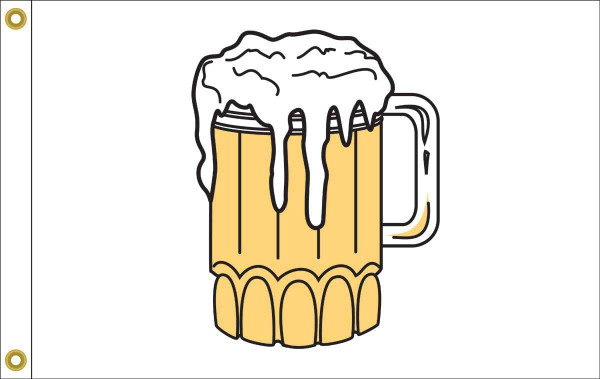 Beer Mug - Novelty Boat Flag - Outdoor Commercial - 12x18" Nylon Printed Made in USA