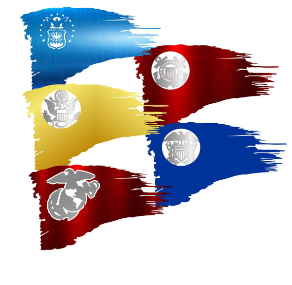 Military Branch Tattered Flag - Air Force, Army, Coast Guard, Navy,