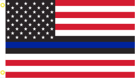 2x3 Police USA Blue Line American Flag