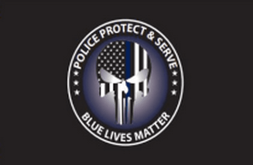 Police Protect and Serve Punisher Blue Lives Matter USA Flag - Made in USA