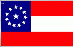 1st National Confederate 10 Stars in Circle and 1 in Middle Flag - Made in USA Stars & Bars
