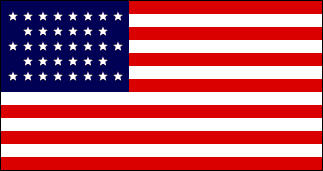 36 Star Linear American Flag - Made in USA Stars & Stripes Nevada