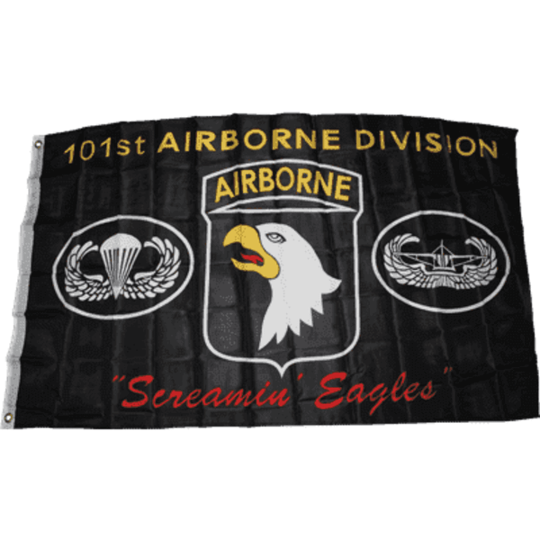 101st Airborne Division "Screaming Eagles"  Black Flag - Made in USA