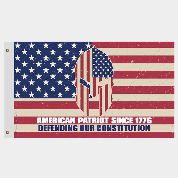 American Patriot Since 1776 Defending Our Constitution Vintage Flag - Made in USA