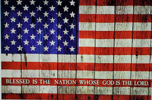 Blessed Is The Nation Whose God Is The Lord USA Flag 3x5 ft. - Rough Tex