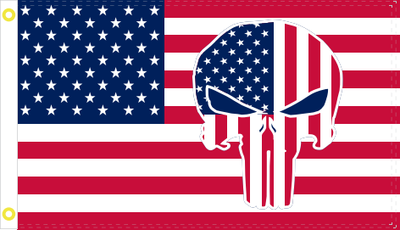 American Punisher Skull US Flag 2x3 ft. - Rough Tex