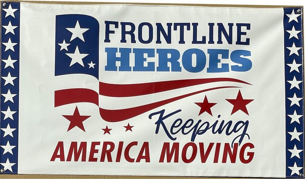 Frontline Heroes Keeping America Moving Flag - Made in USA