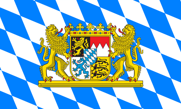 Bavaria With Crest Flag (German State Flag) 3x5 ft Economical