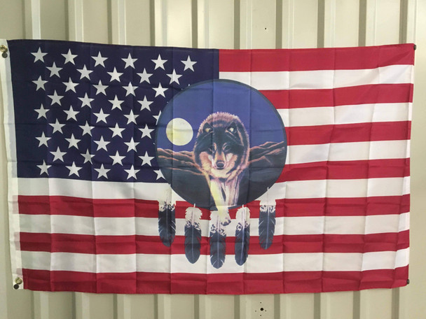 USA Wolf Flag 3 X 5 ft. Standard