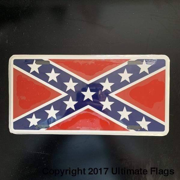 Rebel Flag License Plate - Confederate Battle License Plate