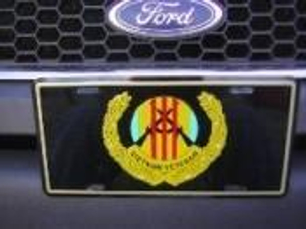 Vietnam Veteran Black License Plate