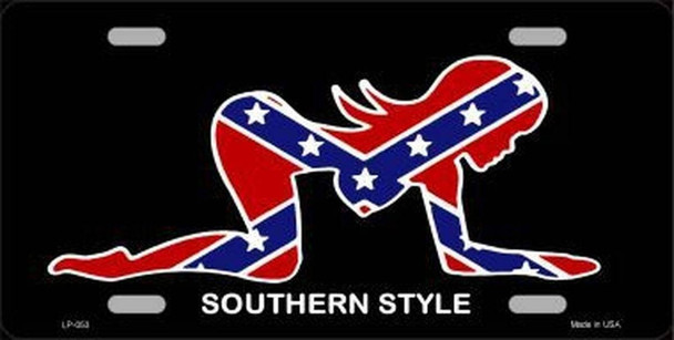 SOUTHERN STYLE SEXY POSE CONFEDERATE FLAG License Plate