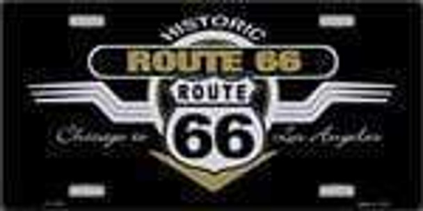 Historic Route 66 Shield & Wing License Plate