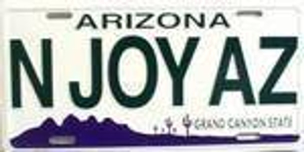 AZ Arizona N Joy AZ License Plate