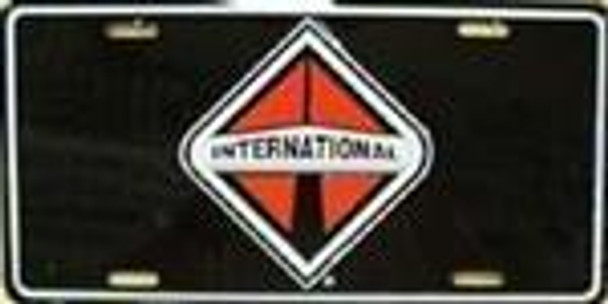 International Black Background License Plate