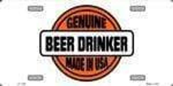 Genuine Beer Drinker Made in USA License Plate