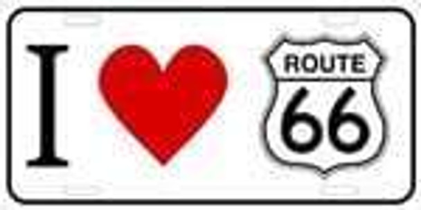 I Love Route 66 License Plate