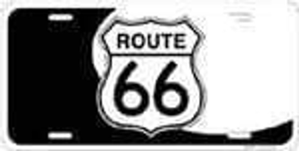 Route 66 - Yin Yang Black White License Plate